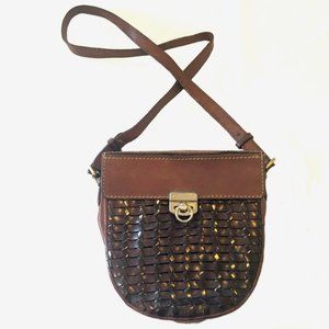 Vintage Melusine Italian Leather Crossbody Handbag, Made in Italy